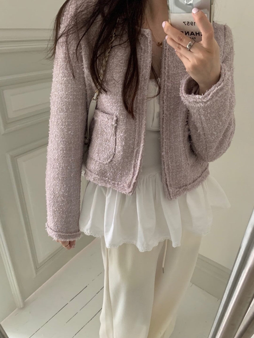 Salmon tweed jacket-3col