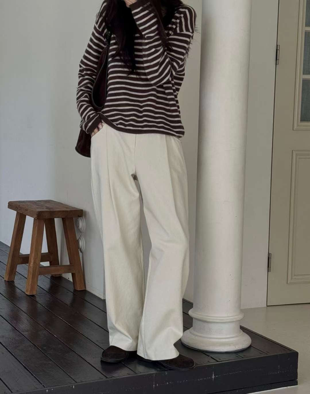 cotton return pants-3col