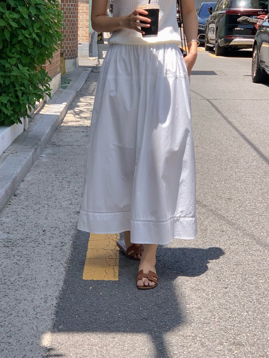 Pli lace full skirt-2col