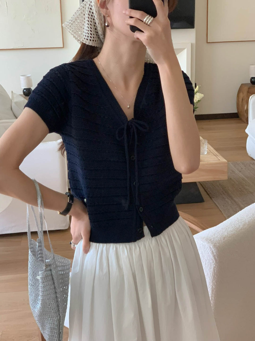ivory即納 Ami Cardigan-3col
