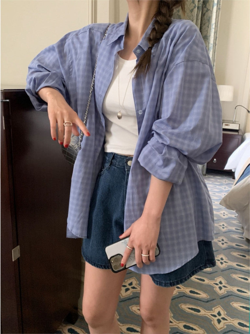charcoal即納 Foby check shirt-3col