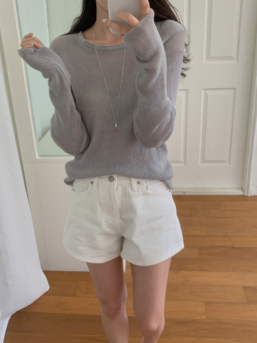 Nudy rib linen knit-4col
