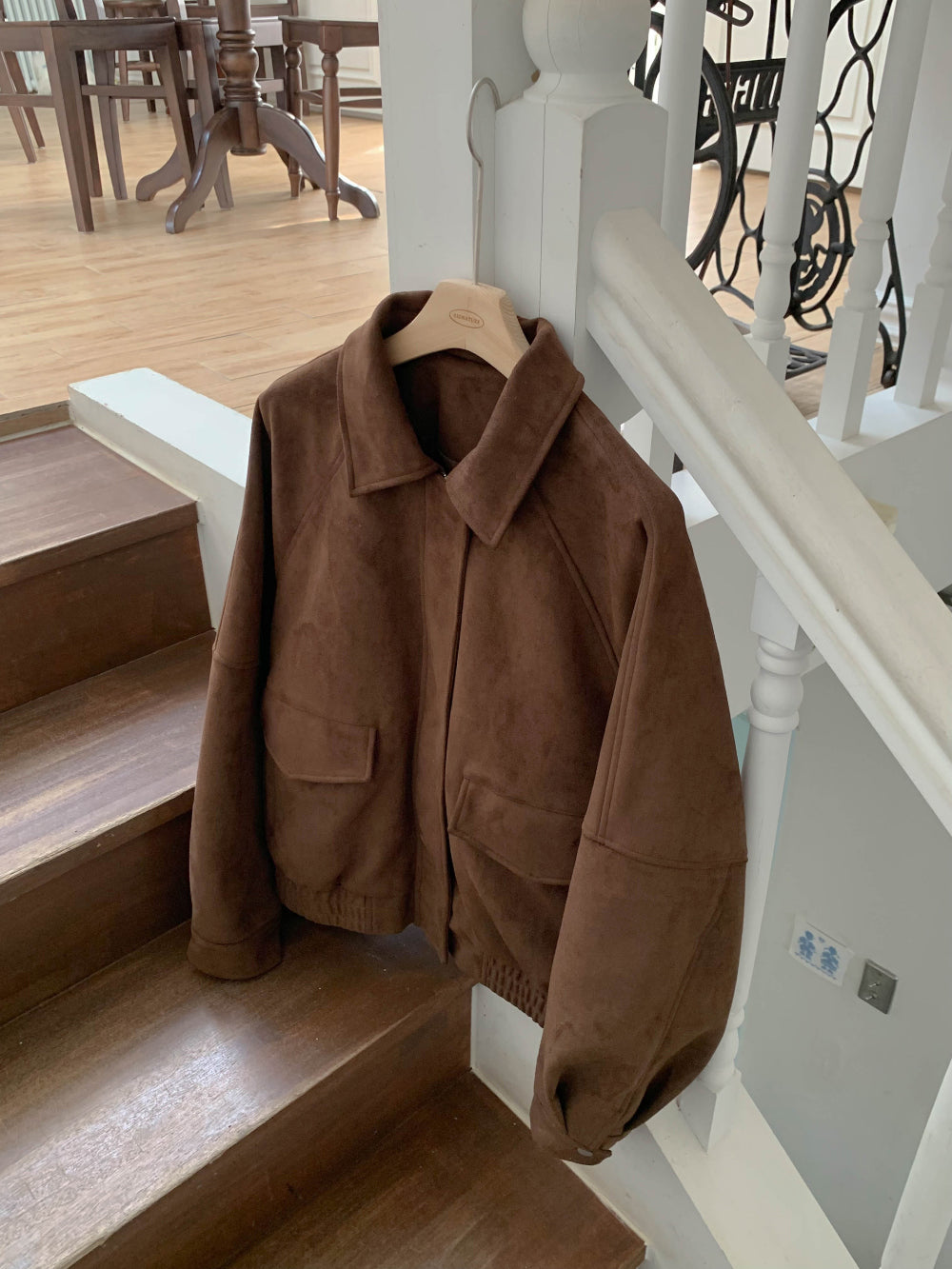 High suede jacket-2col