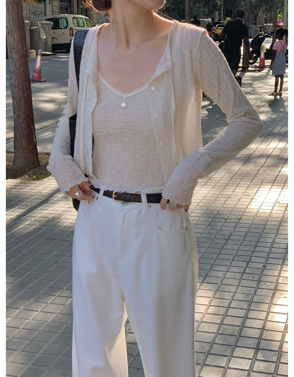 Twin sleeveless&cardigan set-3col
