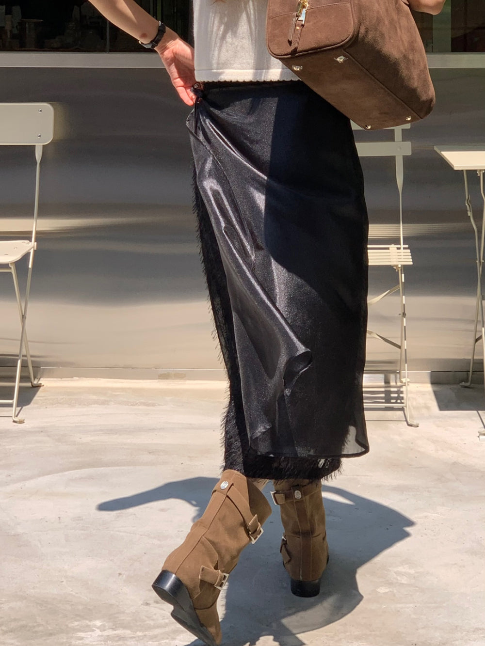 ivory-s即納 Breed layered skirt-2col