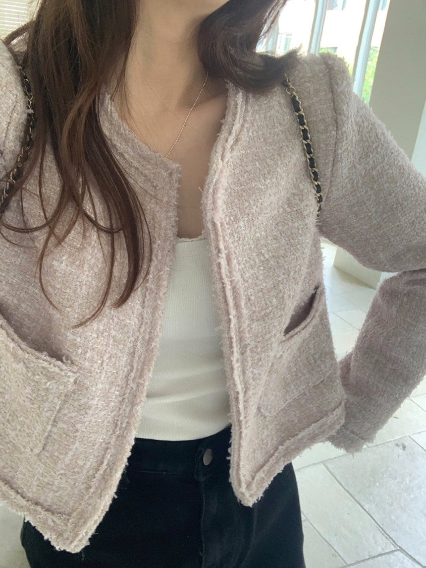 Salmon tweed jacket-3col
