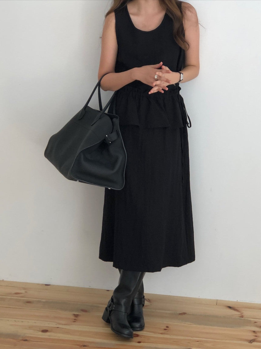 Frill layered wrap skirt-3col