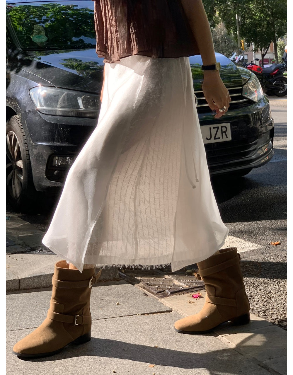 ivory-s即納 Breed layered skirt-2col