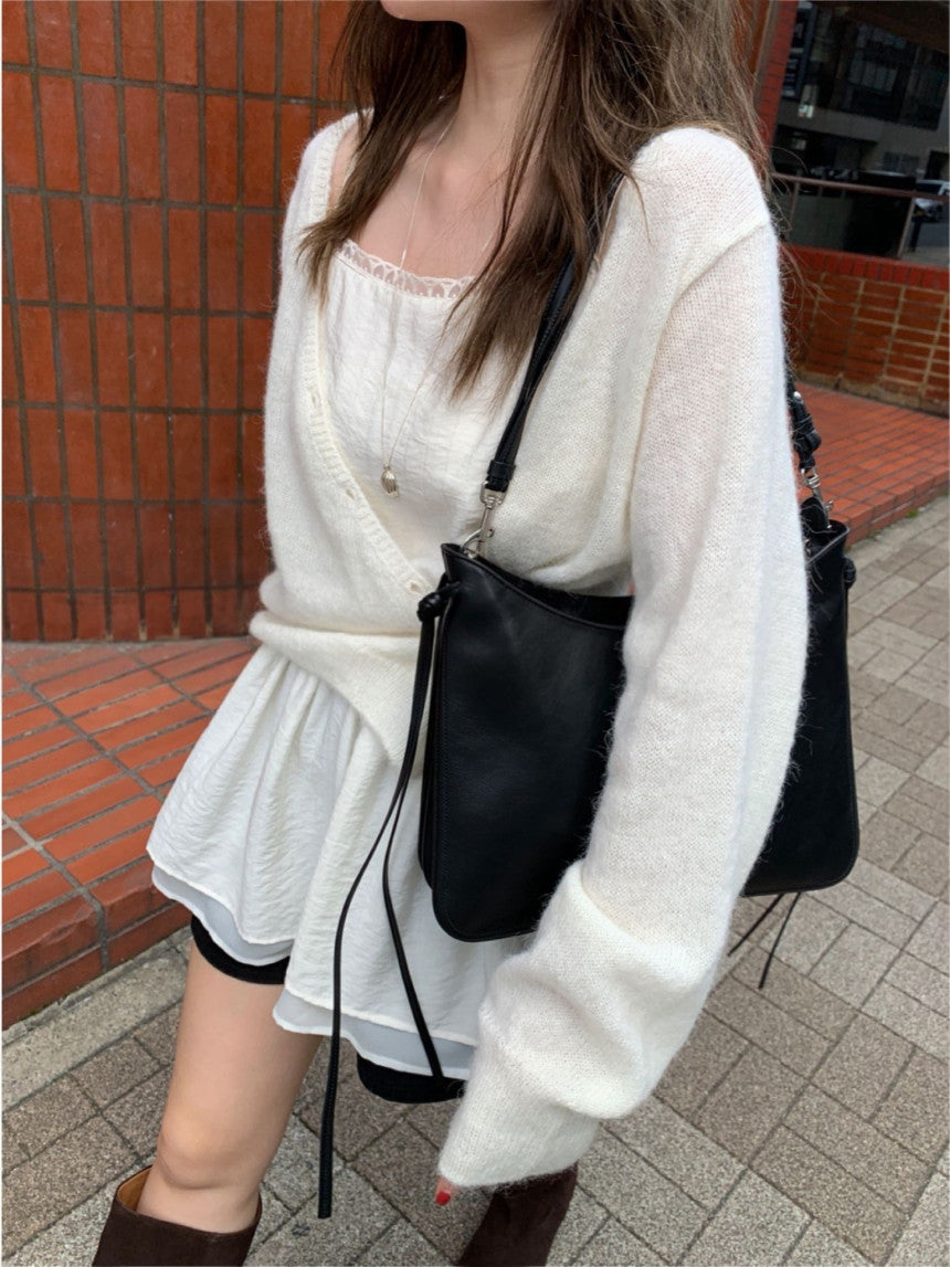 Standing wrap cardigan-3col