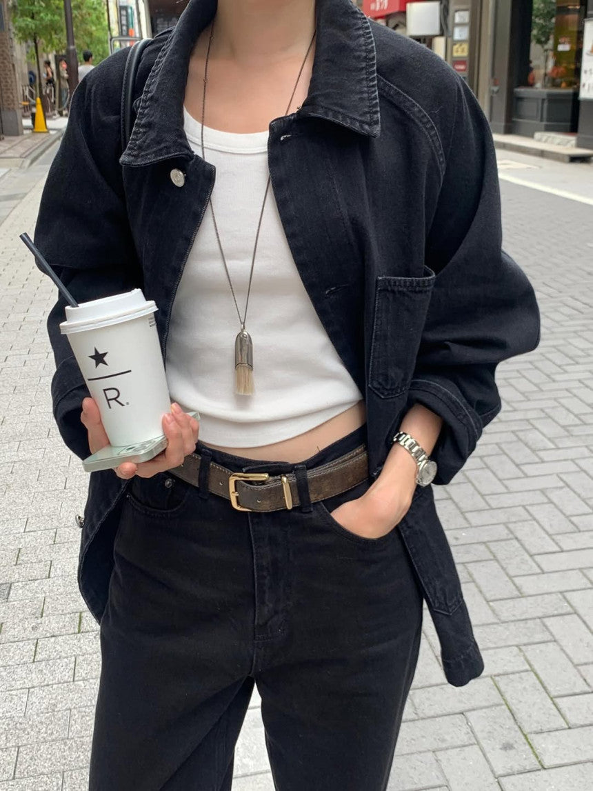 Maison black jeans/ショート丈あり