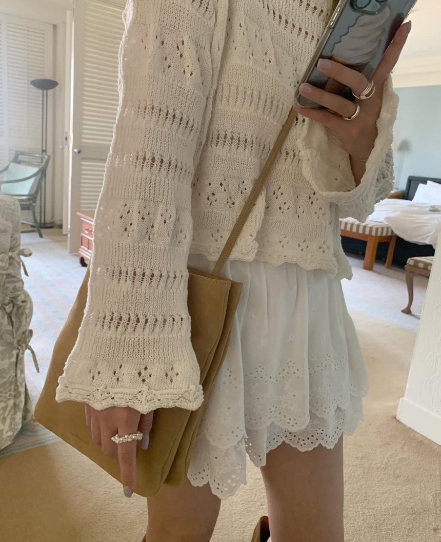即納 Cotton crochet knit