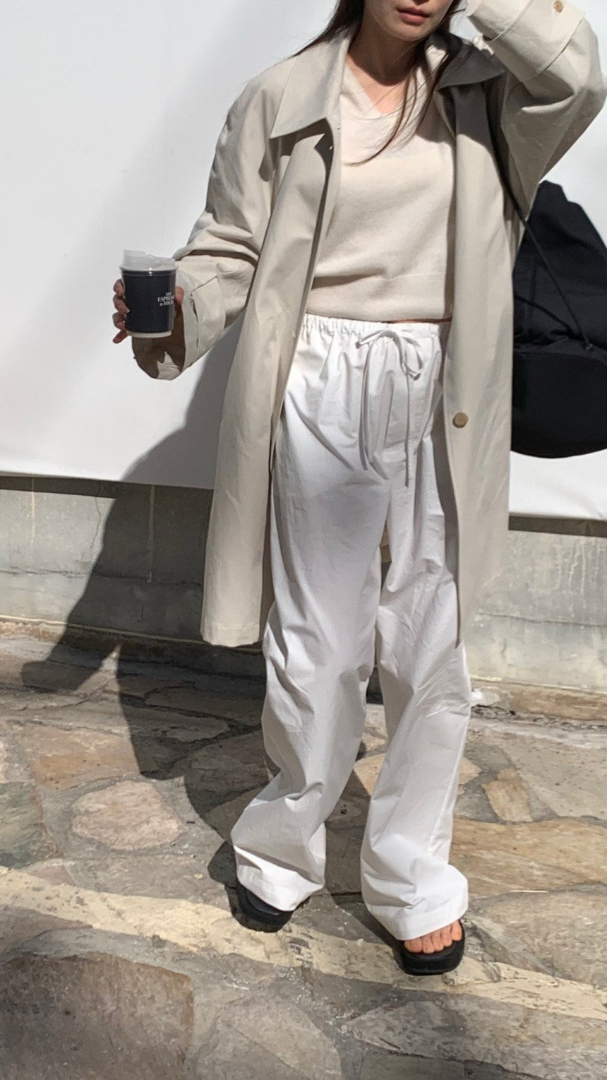 ivory即納 Haus raglan half trench coat-2col