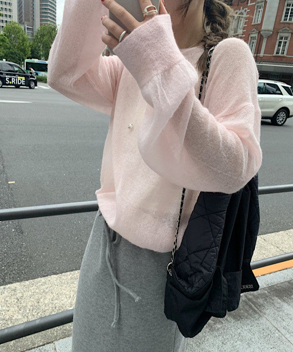 Slow loose alpaca knit-4col
