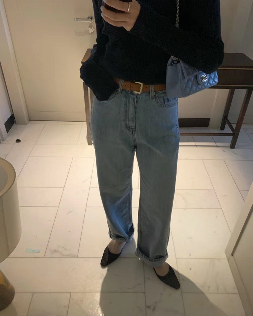 Sale s-即納 basic wide jeans