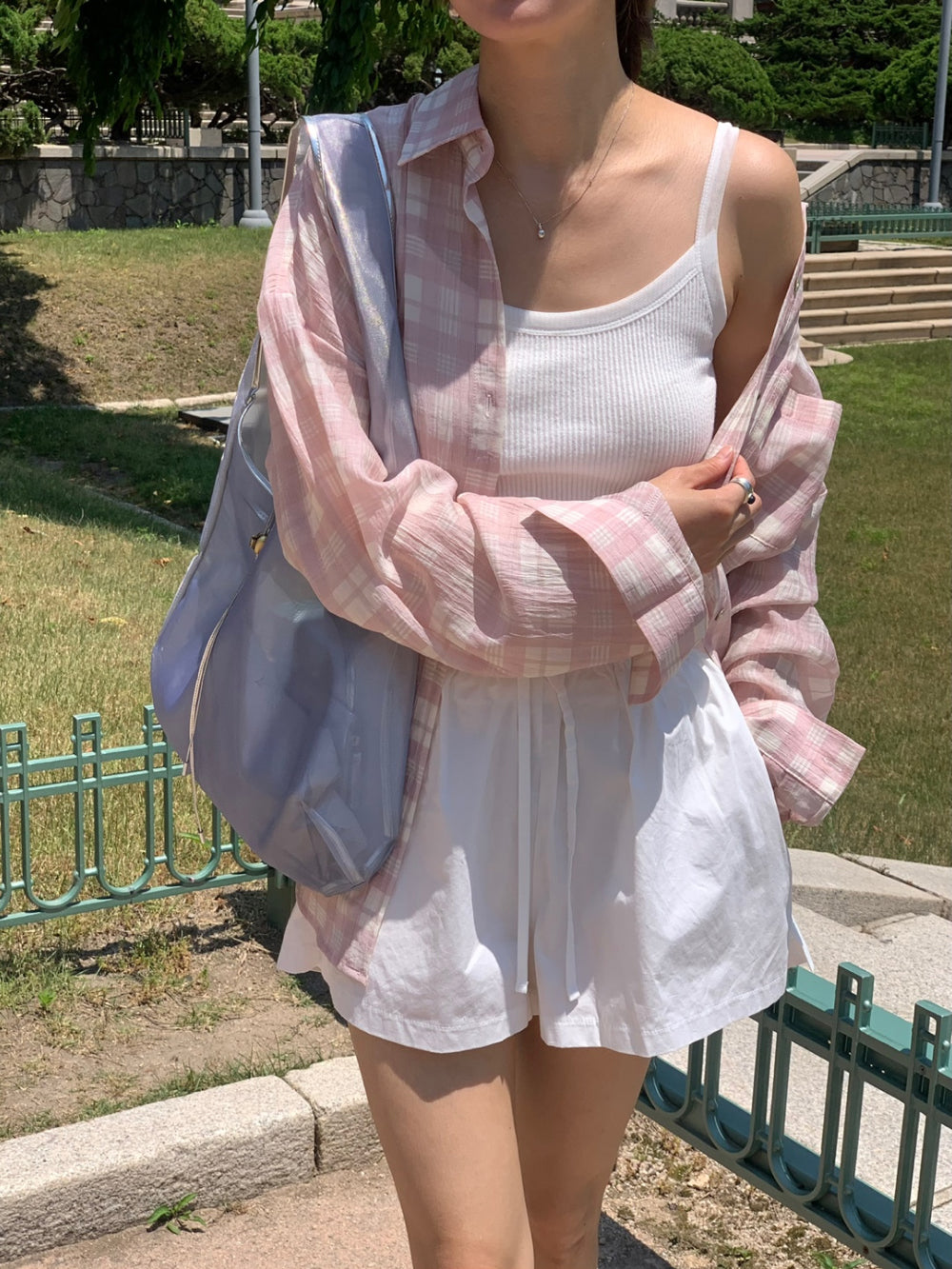 Eco check shirt-2col