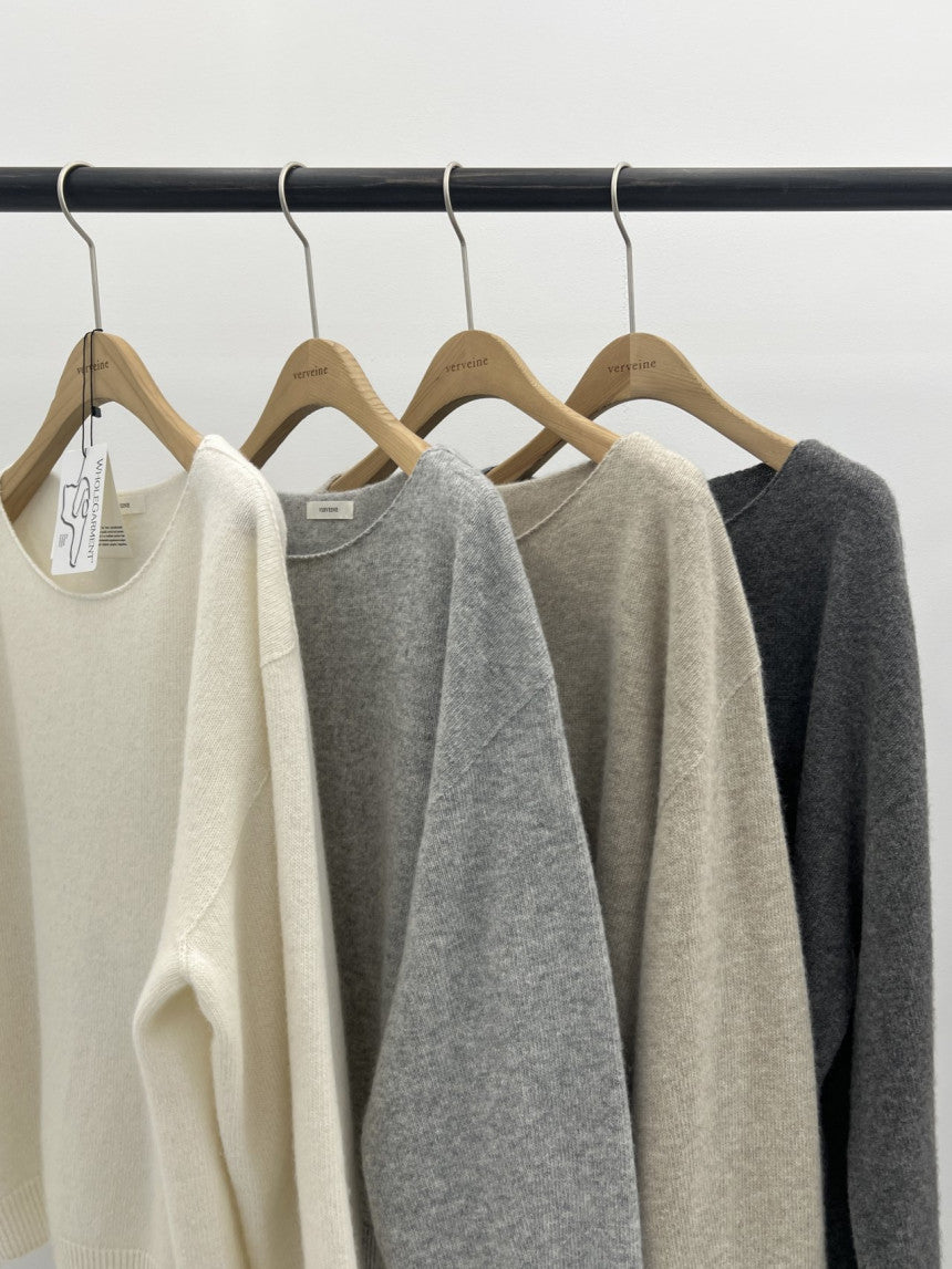 Elin cashmere wholega boat neck knit-4col
