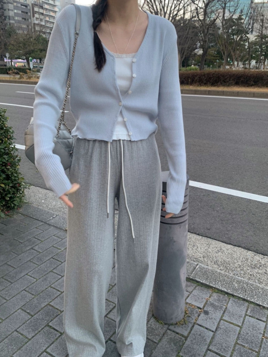 Fw Pebble rib cardigan-5col