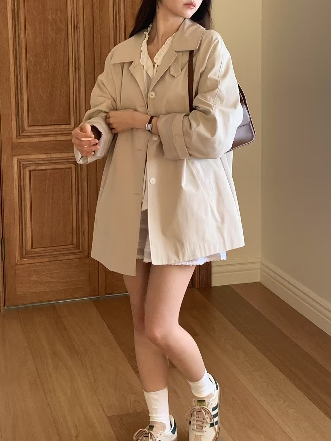 Sndy high neck half trench-2col