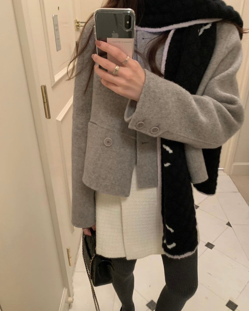 Mini short double handmade coat-3col