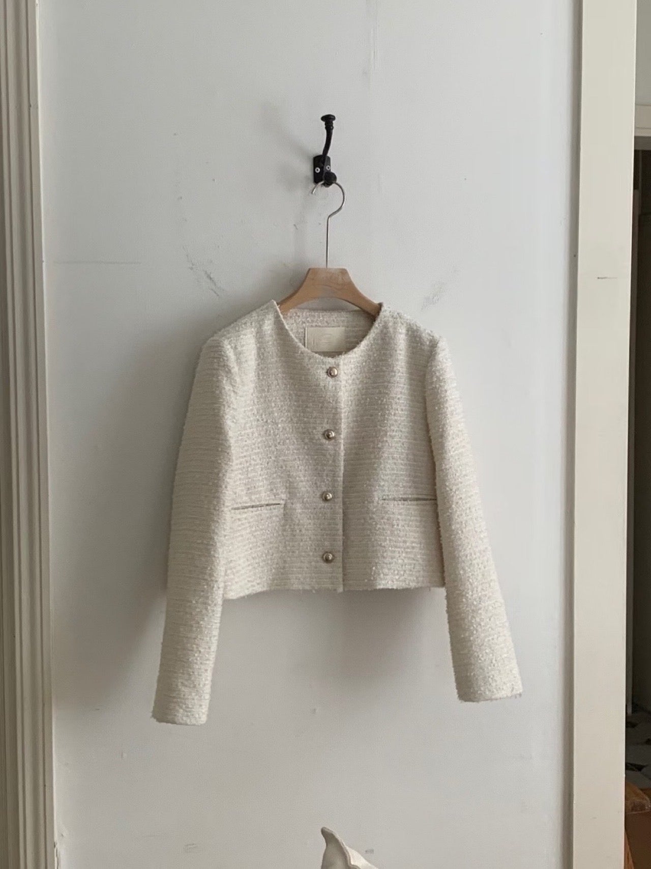 Hearts no collar tweed jacket