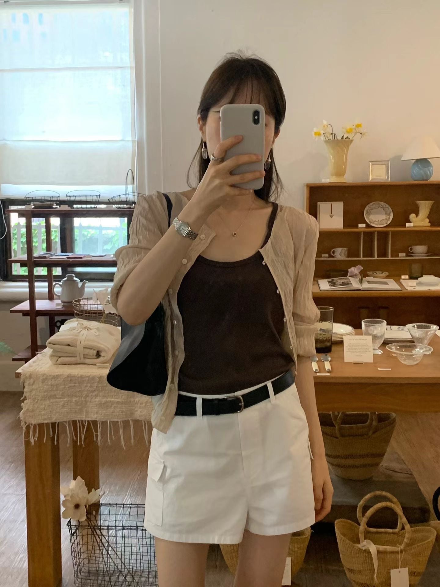 Ounce more wrinkle 2way blouse-2col