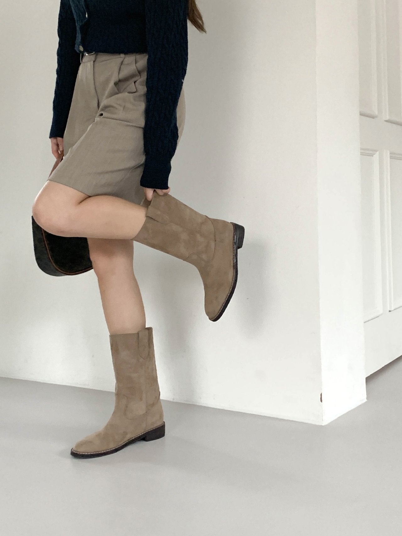 Suede bijo middle boots