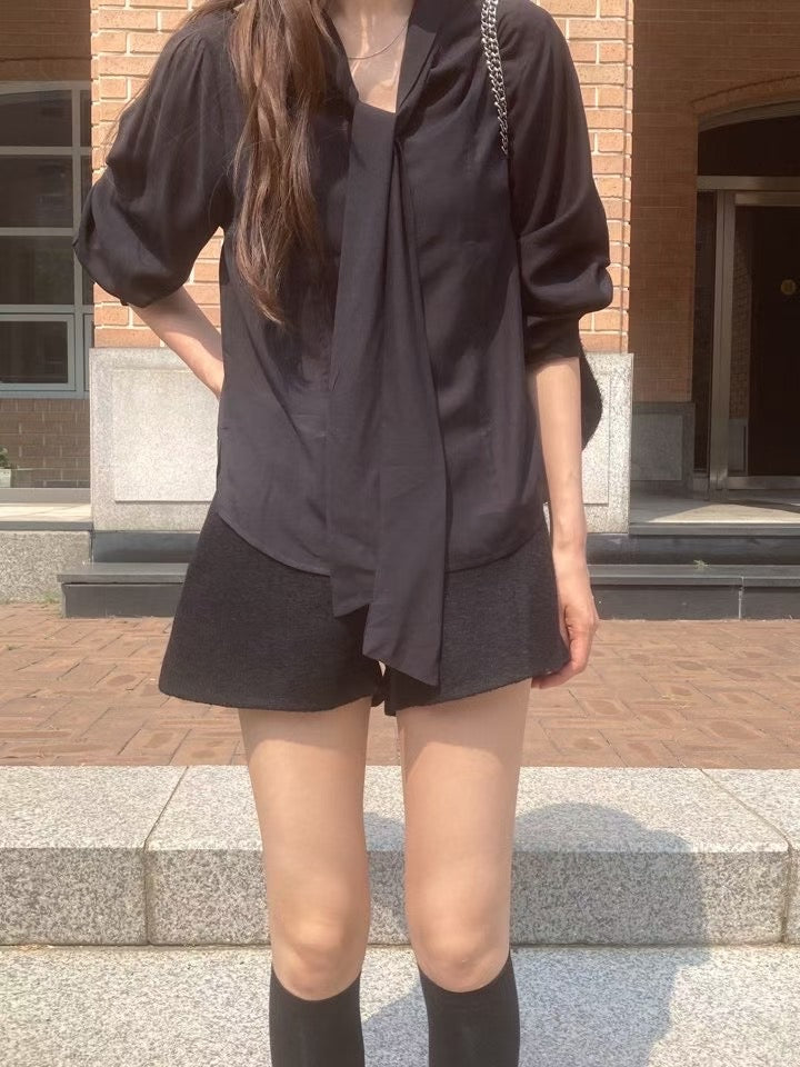 Sofia tie blouse-2col