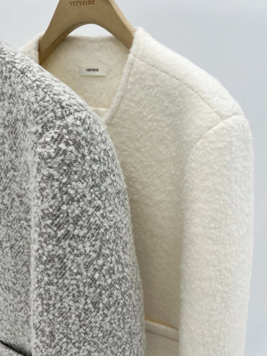 Blanc wool boucle tweed jacket-2col