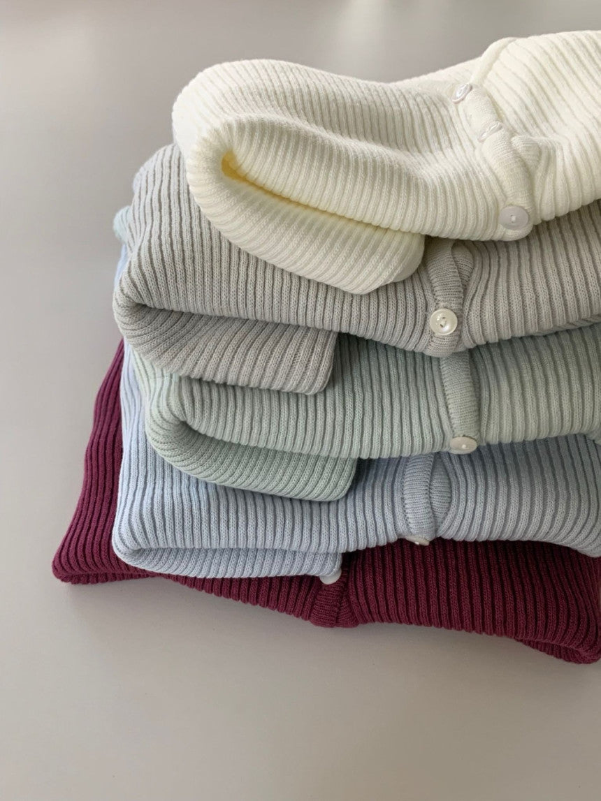 Fw Pebble rib cardigan-5col