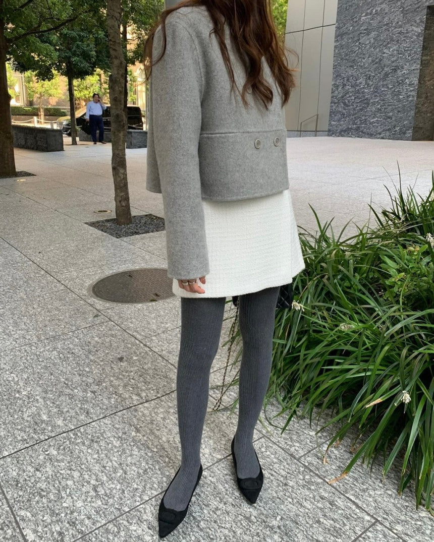 Mini short double handmade coat-3col