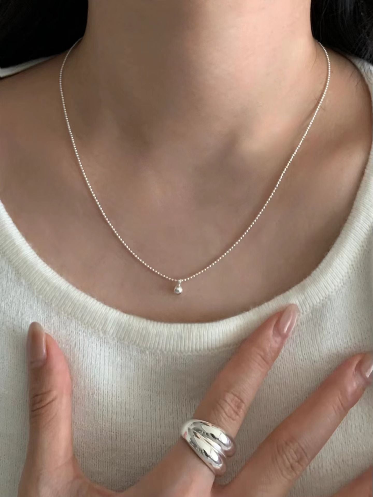 Mini Silver Ball Necklace