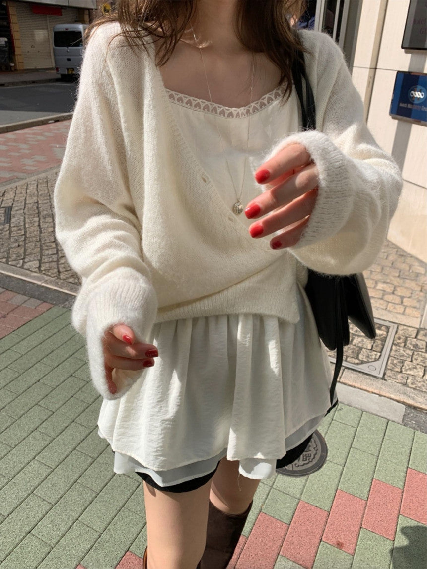 Standing wrap cardigan-3col