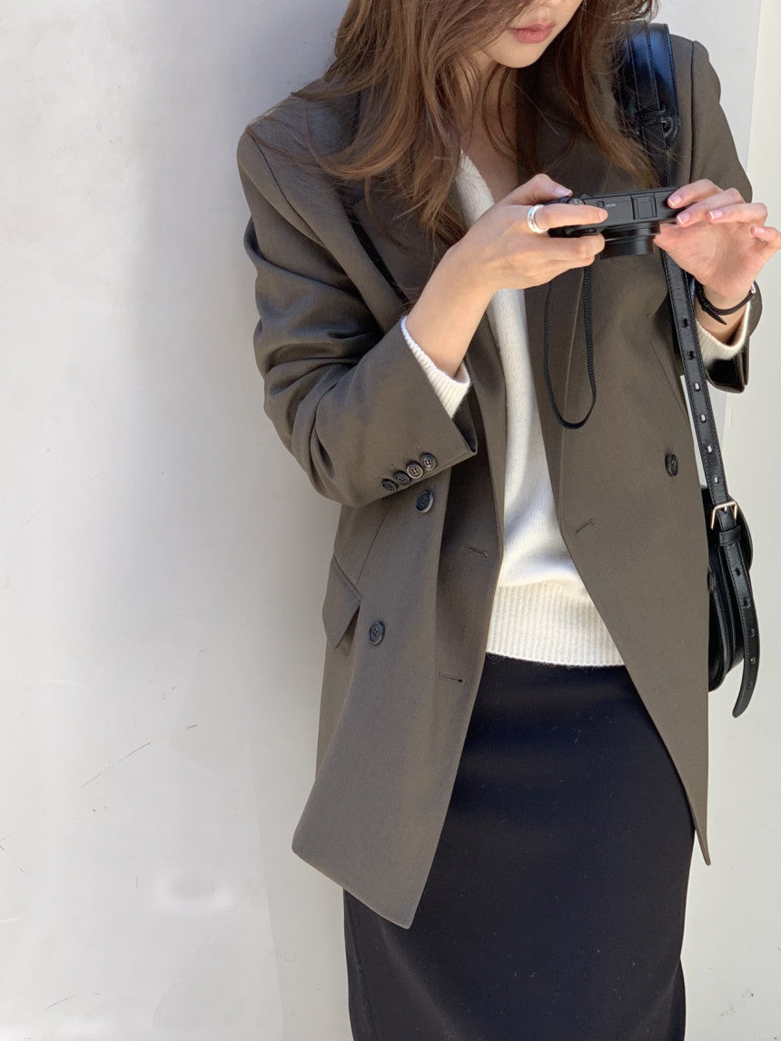 Sienna wool tailored double jacket
