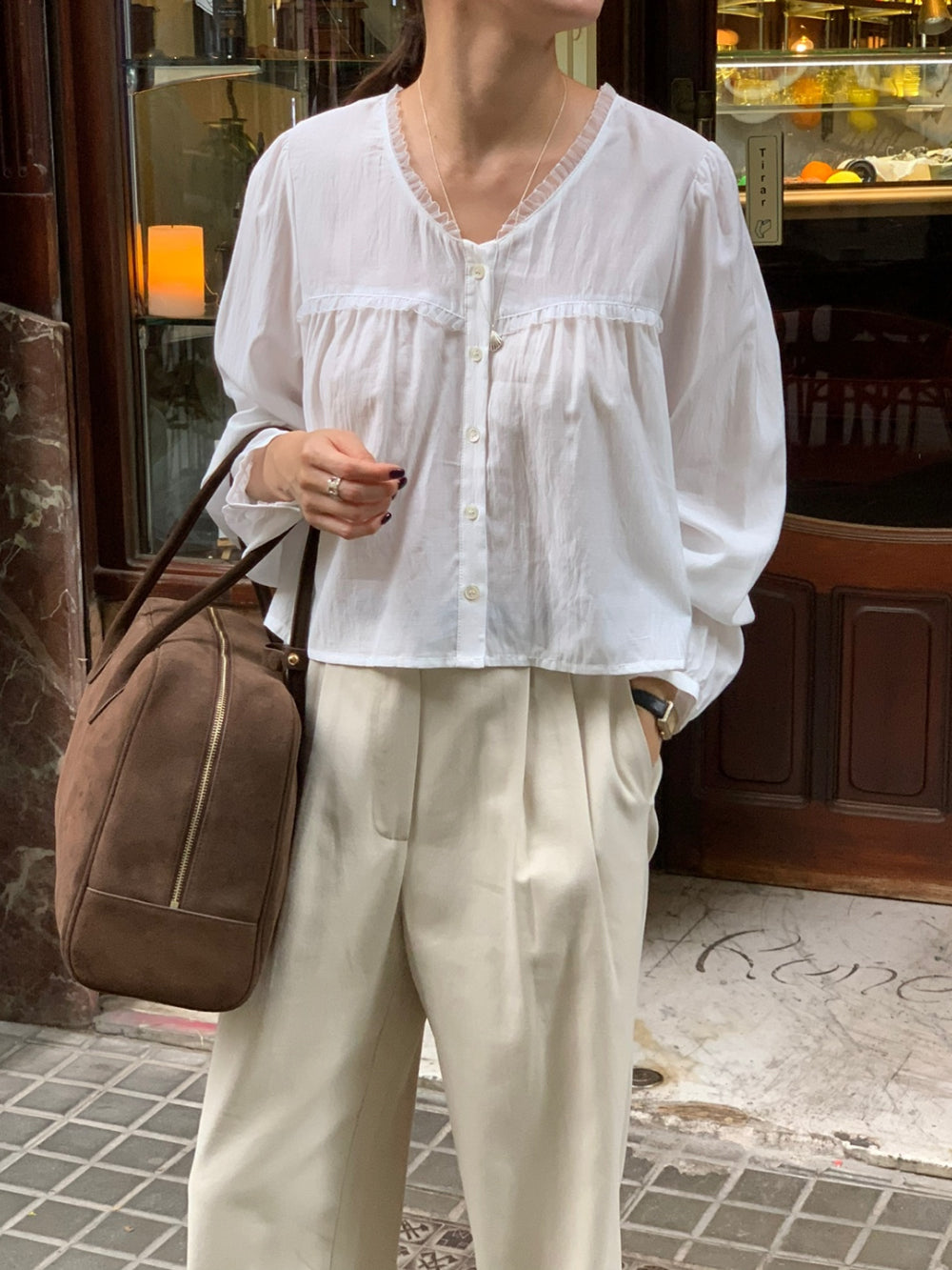 black即納 Date blouse-3col