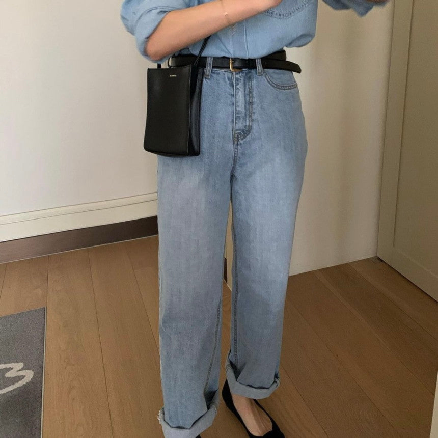 Sale s-即納 basic wide jeans