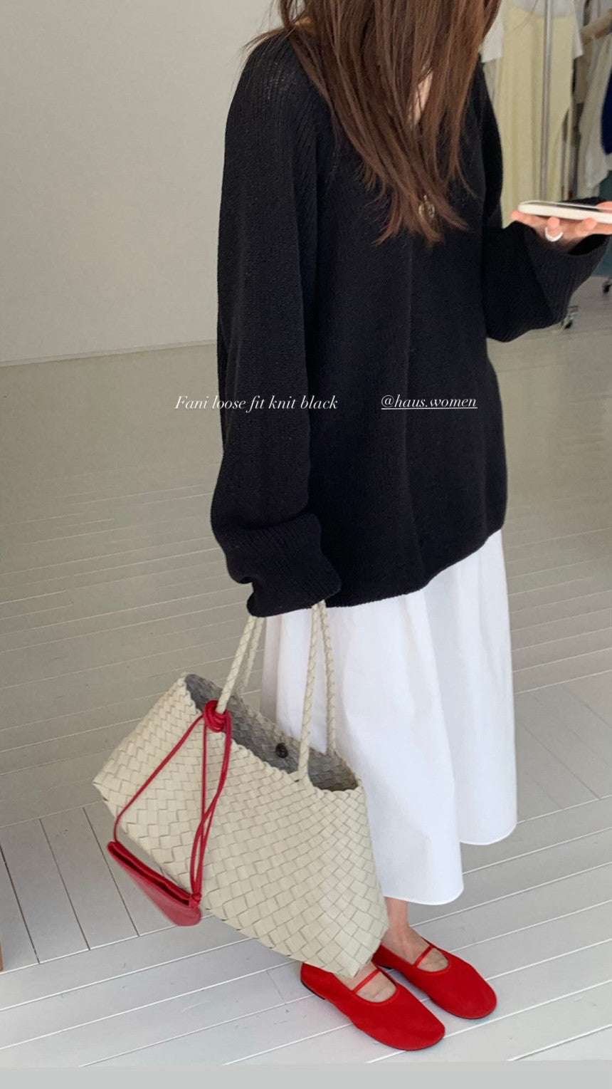 cream即納 Haus fani loose fit knit-3col