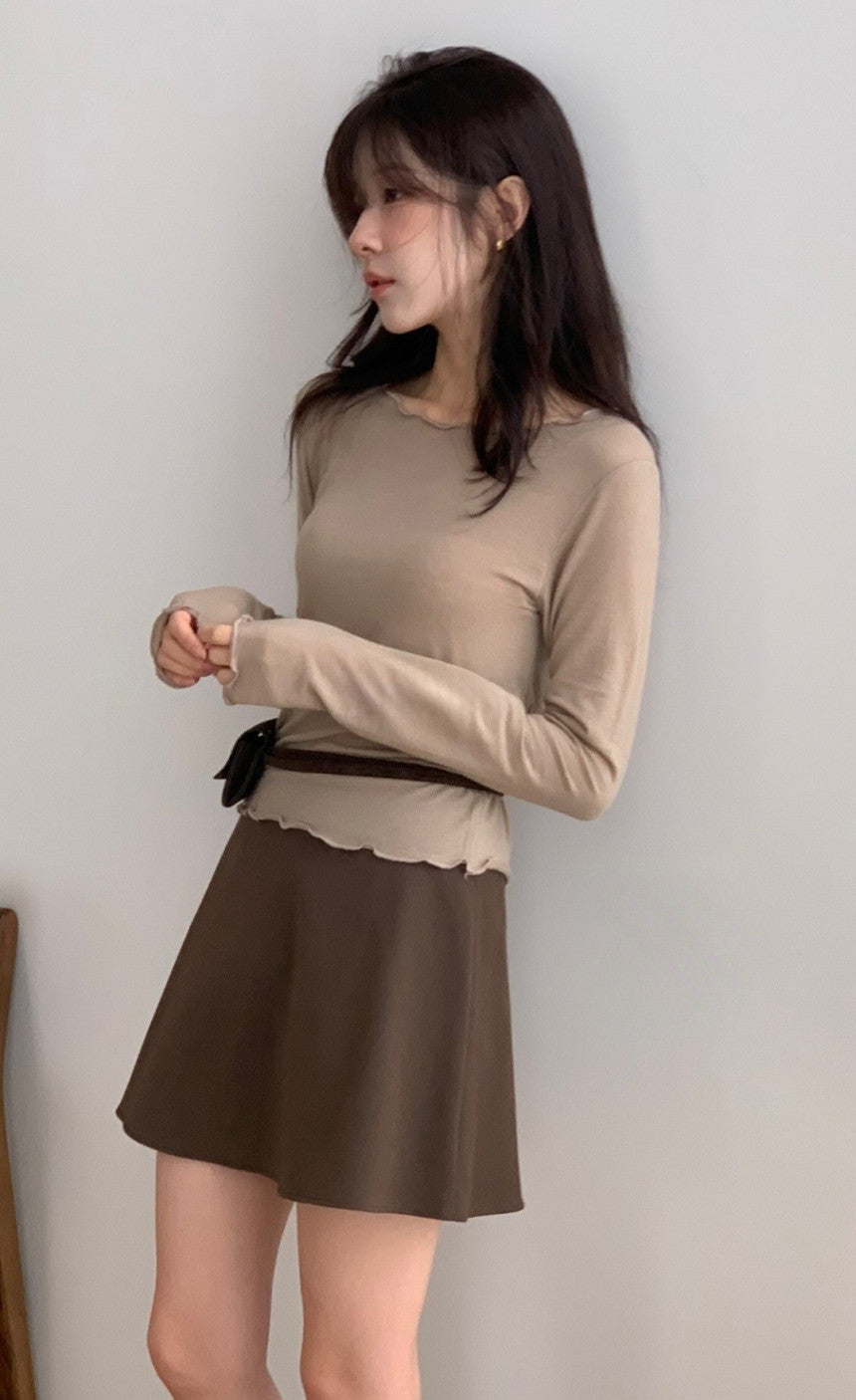 New sandy wool skirt-2col