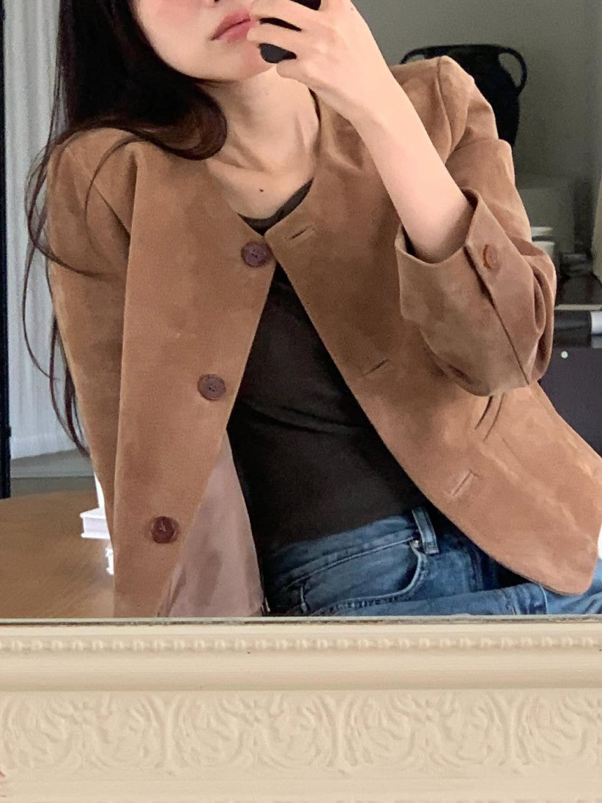 Camel tone suede jacket