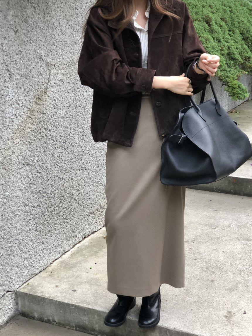 Rouen wool strap h-line skirt-3col
