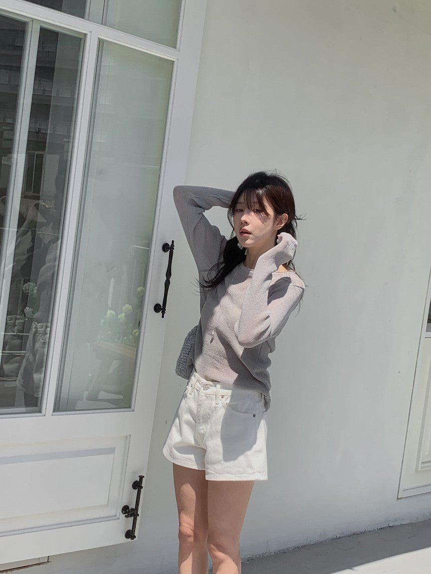 Nudy rib linen knit-4col