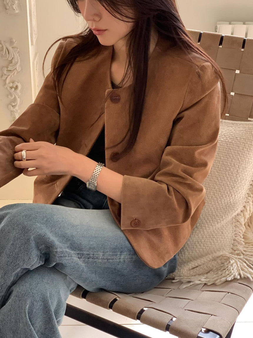 Camel tone suede jacket