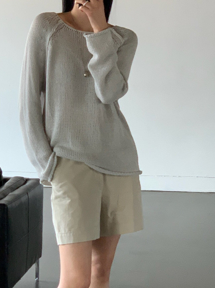 ivory即納 bread linen knit-4col