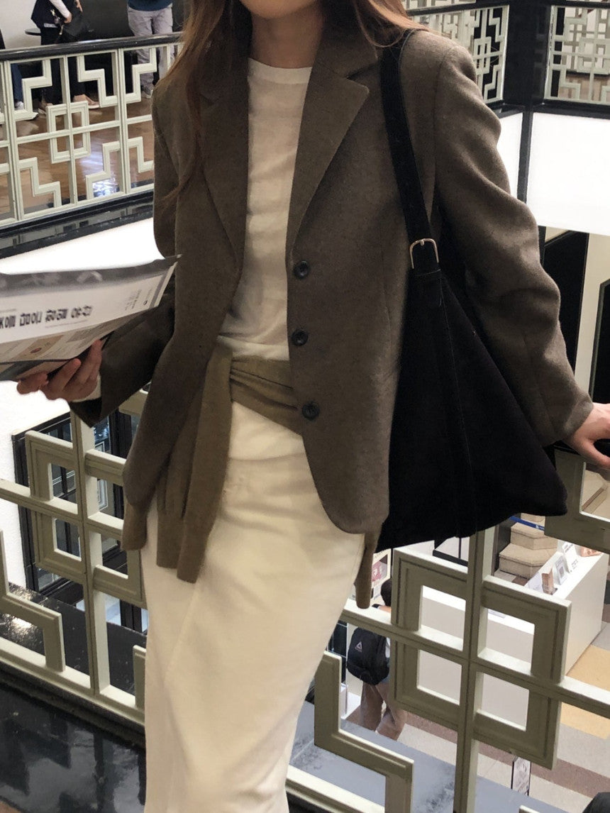 Montaigne wool short jacket-3col