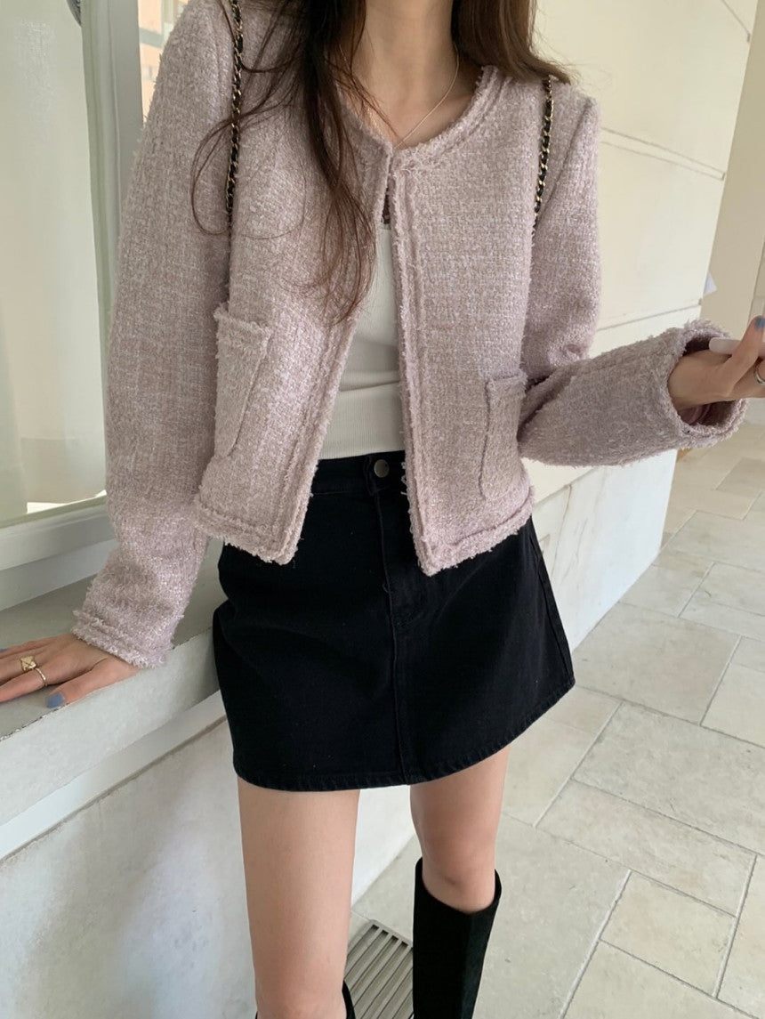 Salmon tweed jacket-3col