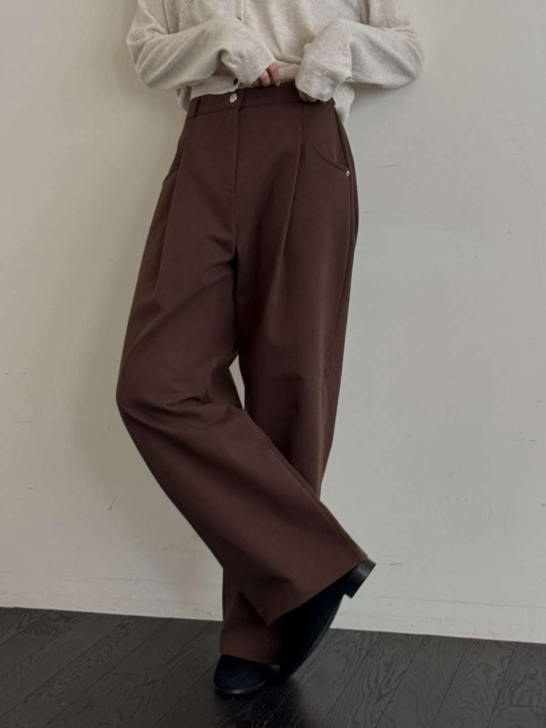 cotton return pants-3col
