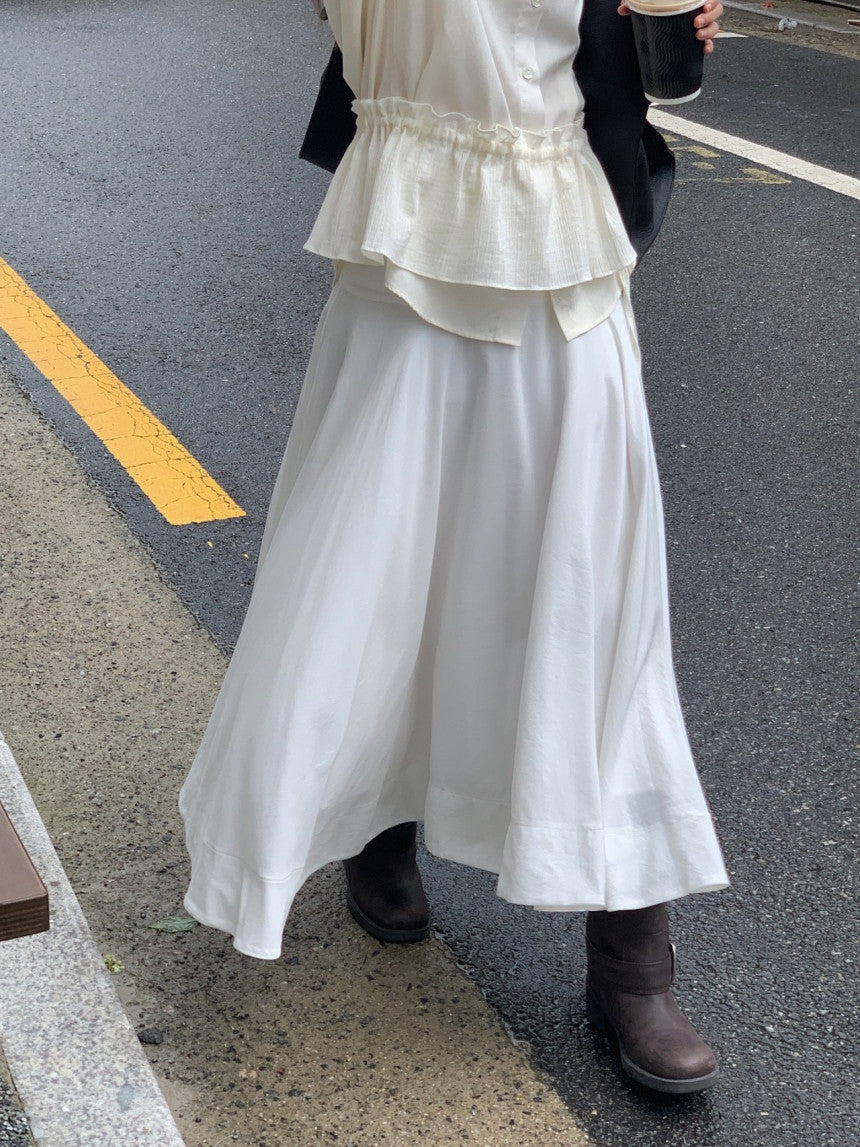 Firenze long flare skirt-2col