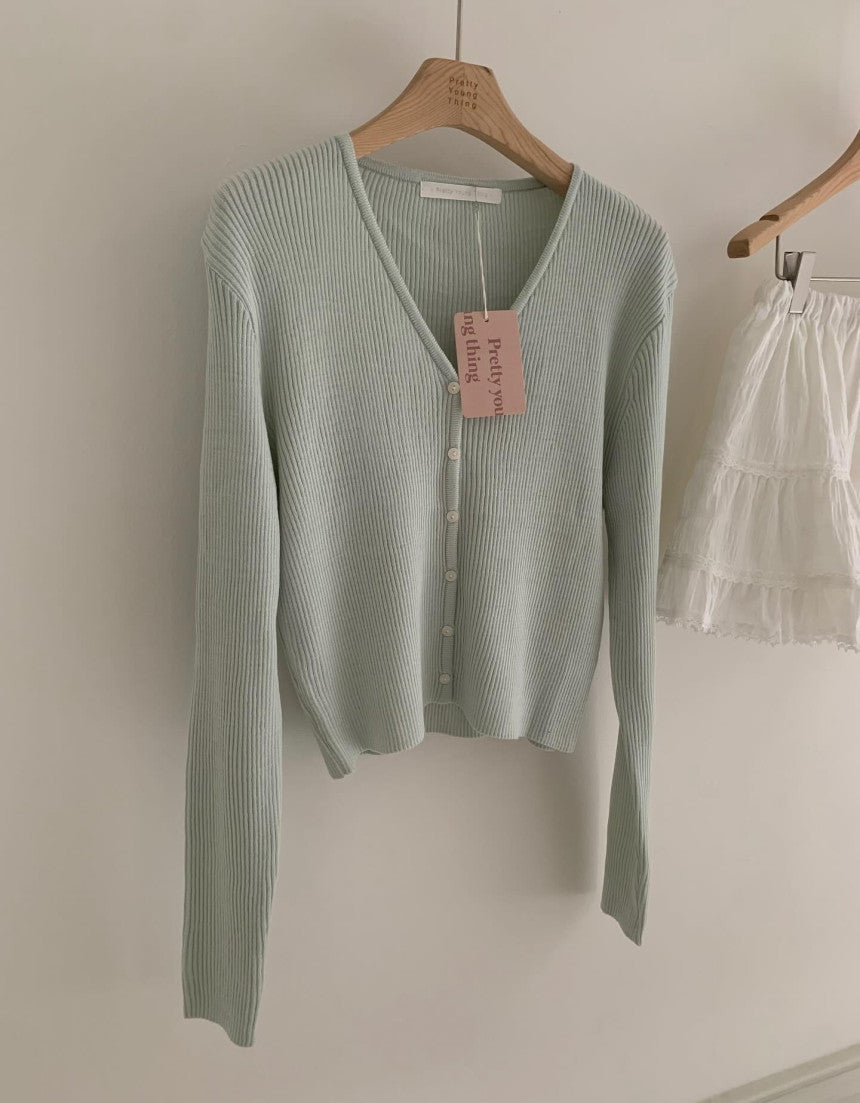 Fw Pebble rib cardigan-5col