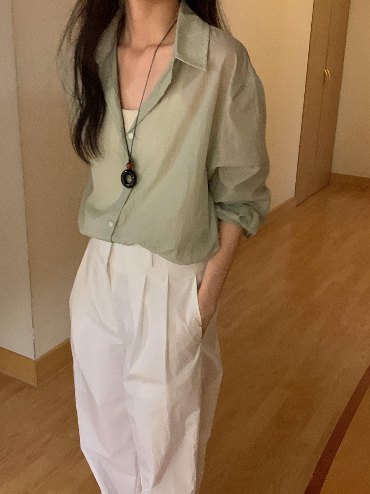 Sheer shirt-5col