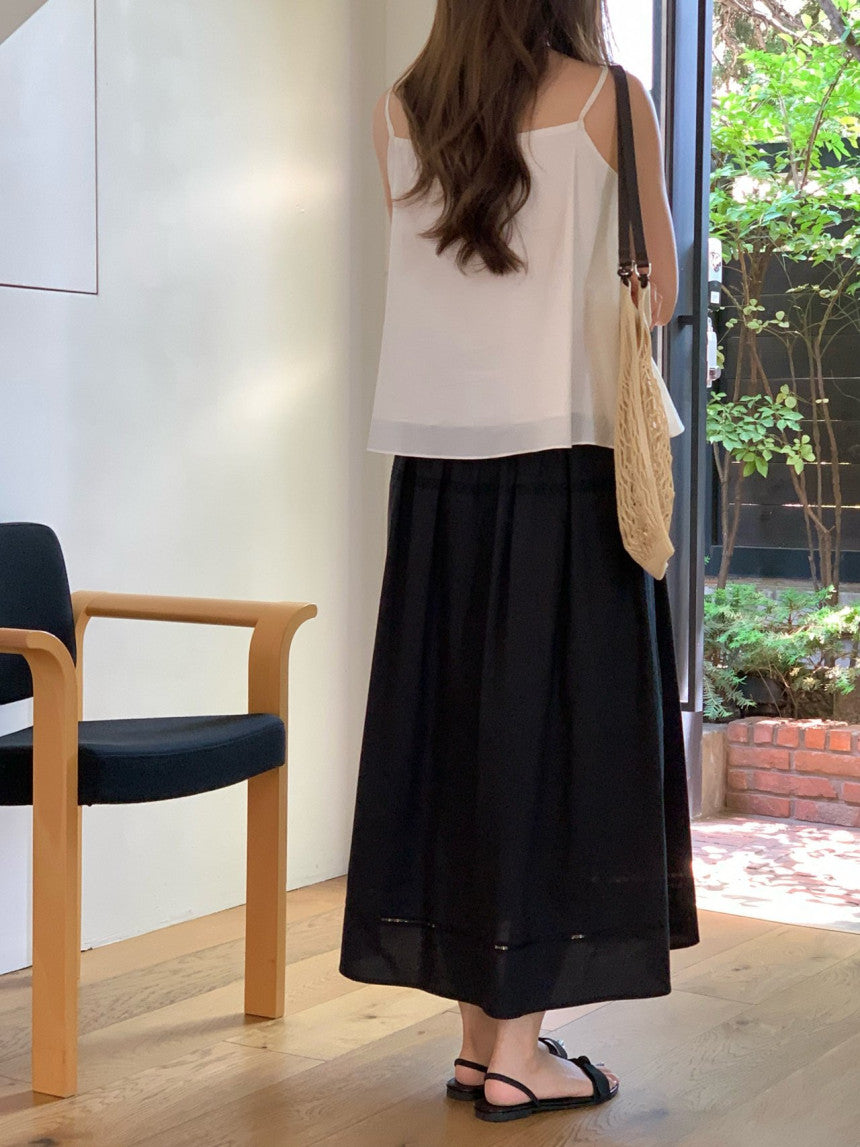 Pli lace full skirt-2col