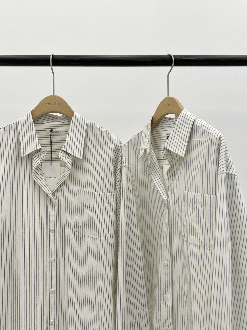 Ore pin stripe shirt-2col